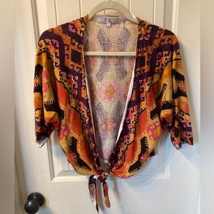 One 7 six l crop top women’s cardigan l multicolor knit sweater